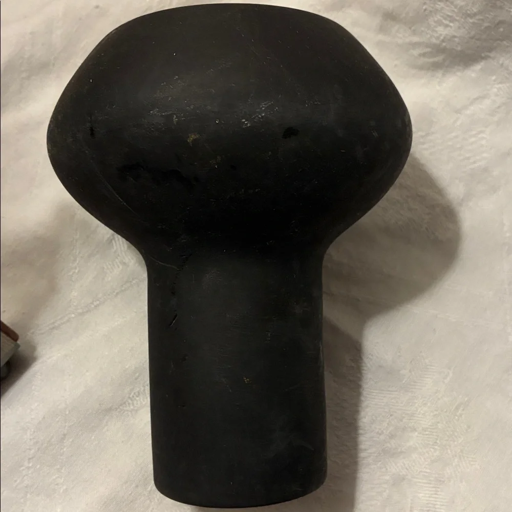 Stoneware Pillar & Taper Candle Holders, Black, Set of 2 Elegant Black Holders